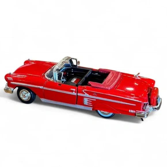 Vintage 1958‎ Chevrolet Impala Model Car 1:24 Scale Red Convertible Testors Easy - Picture 4 of 12